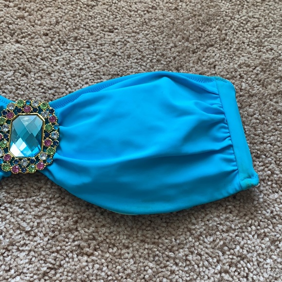 Victoria’s Secret Blue Bandeau Swim Top Large - Picture 3 of 7